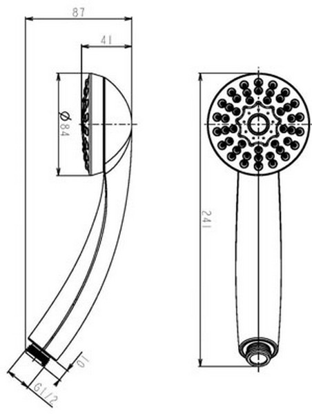 ABS hand shower 3 jet UNIVERSAL series