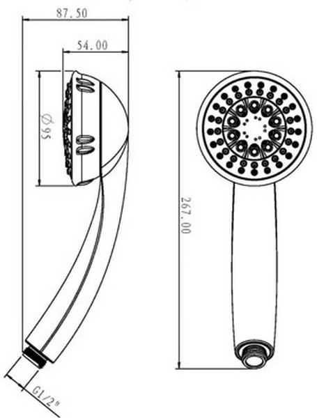 ABS hand shower 5 jet UNIVERSAL series