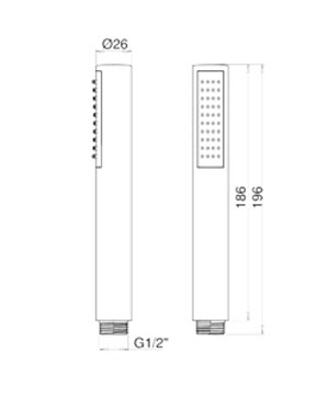 ABS hand shower 1 jet SKYPE series