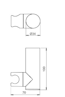 Supporto doccia orientabile ABS serie ROUND