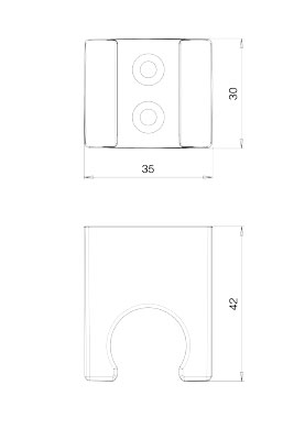 Supporto doccia fisso ABS serie SQUARE