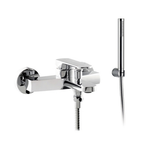 Miscelatore vasca a parete ottone con kit doccia serie BARCA