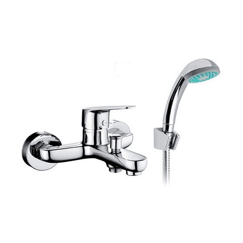 Brass wall mounted bath mixer with shower kit DORIA series