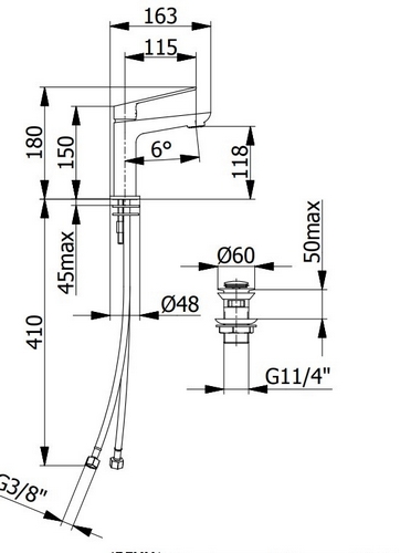 Miscelatore lavabo ottone serie CORA