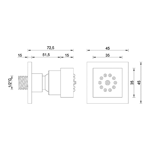Body jet orientabile ottone serie IMO