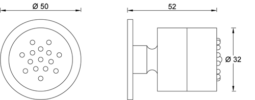 Body jet orientabile ottone serie LINEA