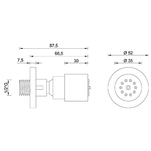 Brass adjustable body jet MOON series