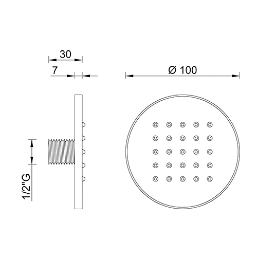 Body jet ottone serie ROUND