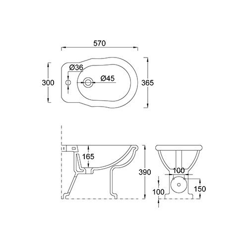 Bidet ceramica appoggio serie BOHEME