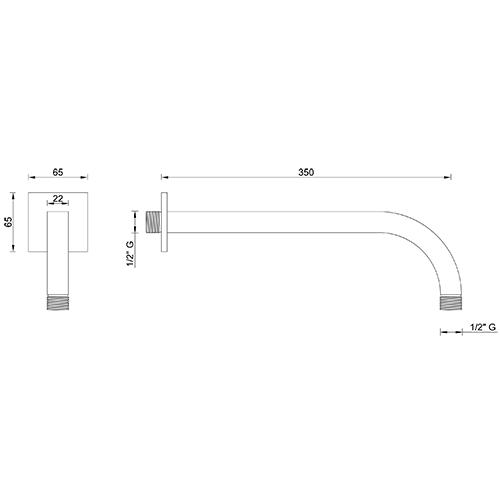 Brass wall shower arm HAKEN 350_22 series