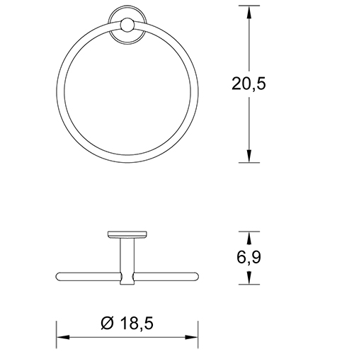 Brass towel ring ATLANTA series