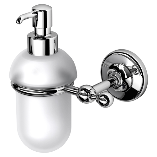 Brass soap dispenser BRITISH series transparent glass