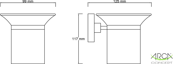 Porta bicchiere ABS cromato serie COCO'