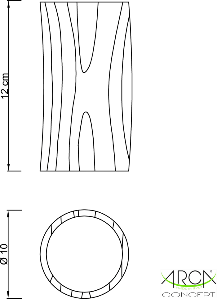 Bicchiere d'appoggio legno serie DALEM