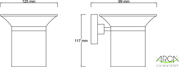 Porta bicchiere ABS cromato serie MIA