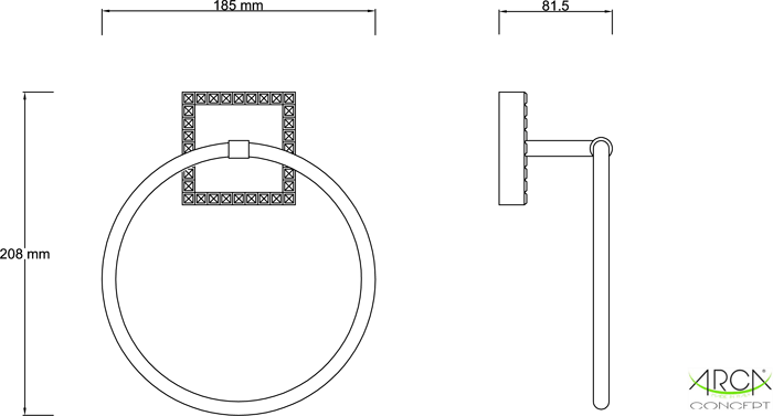 Porta asciugamano anello ABS cromato serie PLAISIR