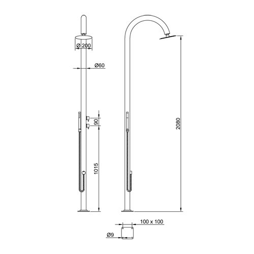 Colonna doccia per esterno acciaio inox serie ORIONE ONE