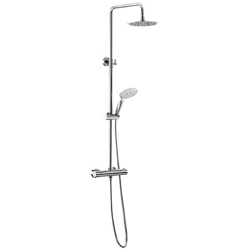 Complete brass shower column with thermostatic shower mixer ZAFFIRO series