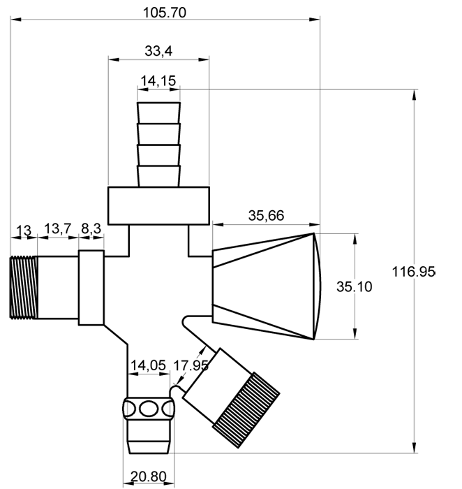 Supply stop and washing machine valve COMBY series