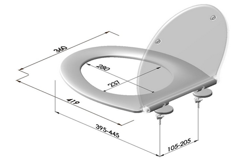 Sedile WC universale termoplast serie RHODOS
