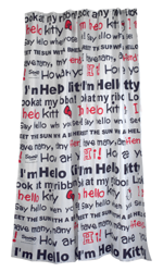 HELLO KITTY - SILVER collection shower curtain HELLO