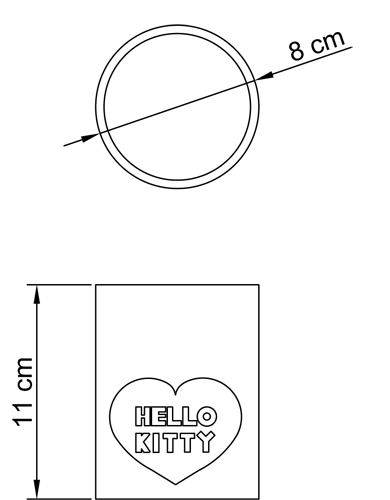 HELLO KITTY - bicchiere HEARTS PINK collection