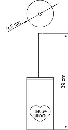 HELLO KITTY - Porta scopino WC HEARTS PINK collection