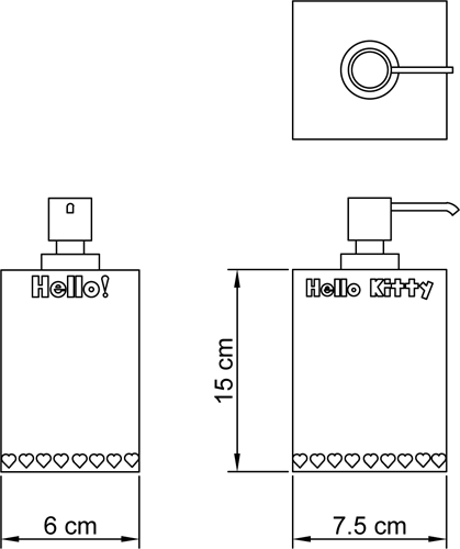 HELLO KITTY - dispenser per sapone HEARTS RED collection