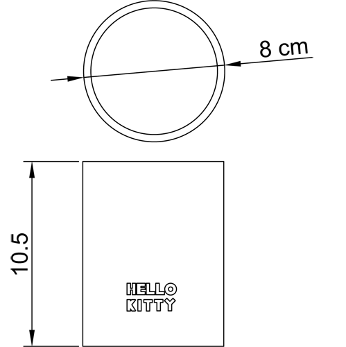 HELLO KITTY - bicchiere SILVER collection