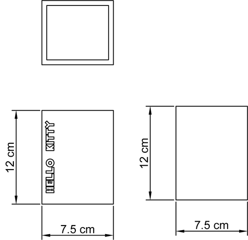 HELLO KITTY - bicchiere SQUARE collection