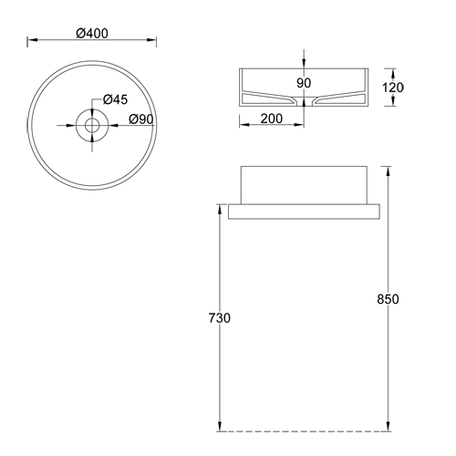 Lavabo ceramica serie ICON CIRCLE