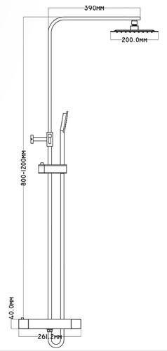 Complete brass shower column with diverter RUBINO series