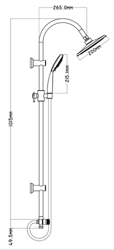 Complete stainless steel chrome plated shower column with diverter ACQUAMARINA series