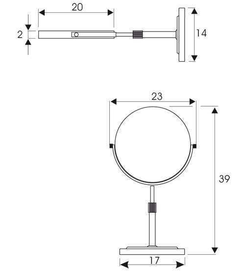 Specchio cosmetico ingranditore serie CONFORT 240
