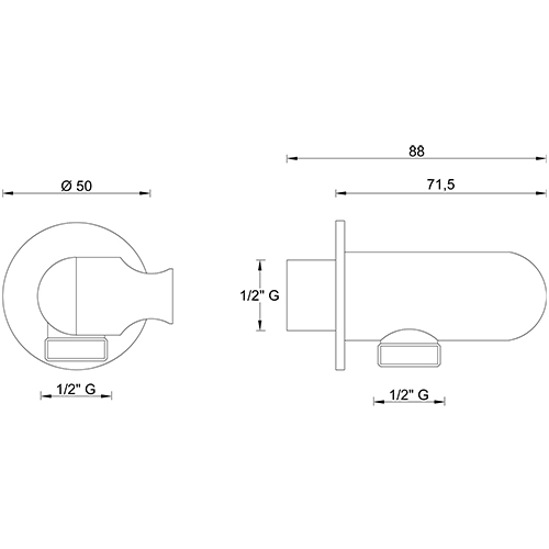 Presa acqua con supporto orientabile ottone serie ALTAIR