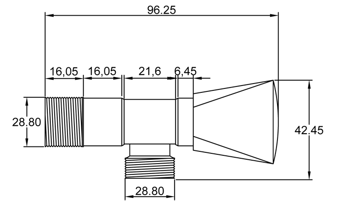 Angle valve EXPORT LONG series