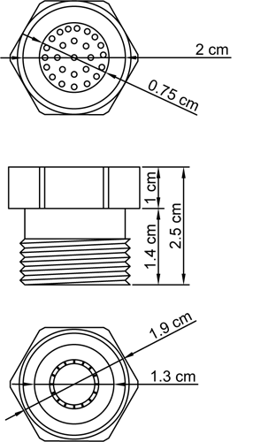 Raccordo ottone con limitatore di flusso 6 lt/min