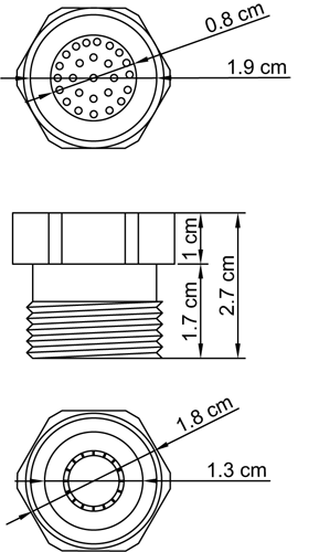 Raccordo ABS con limitatore di flusso 6 lt/min