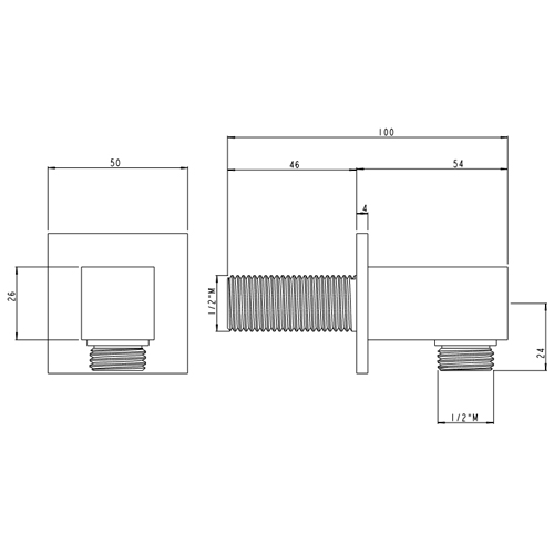 Presa acqua ottone serie SQUARE