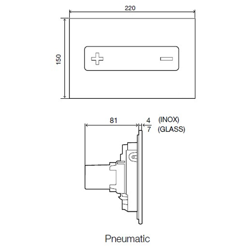 Placca WC acciaio inox serie PACIFIC ONE