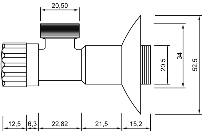 Angle valve PORT series