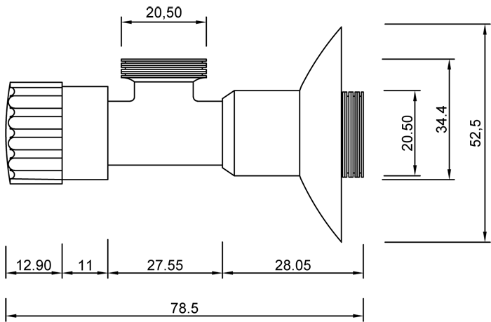 Angle valve PORT ECO series