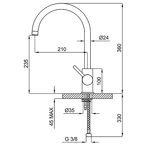 Brass sink mixer CLOUD series