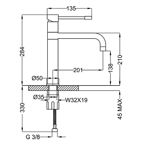 Brass sink mixer FERNANDEZ series