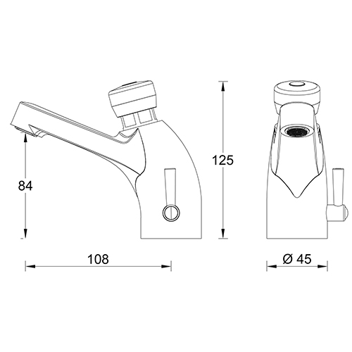 Brass basin self closing miser CLASSIC series