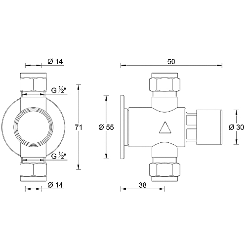 Brass self closing shower tap CLASSICA series