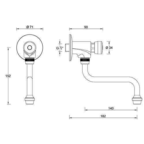 Brass self closing basin tap CLASSICA series