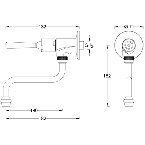 Brass self closing basin tap CLASSICA series