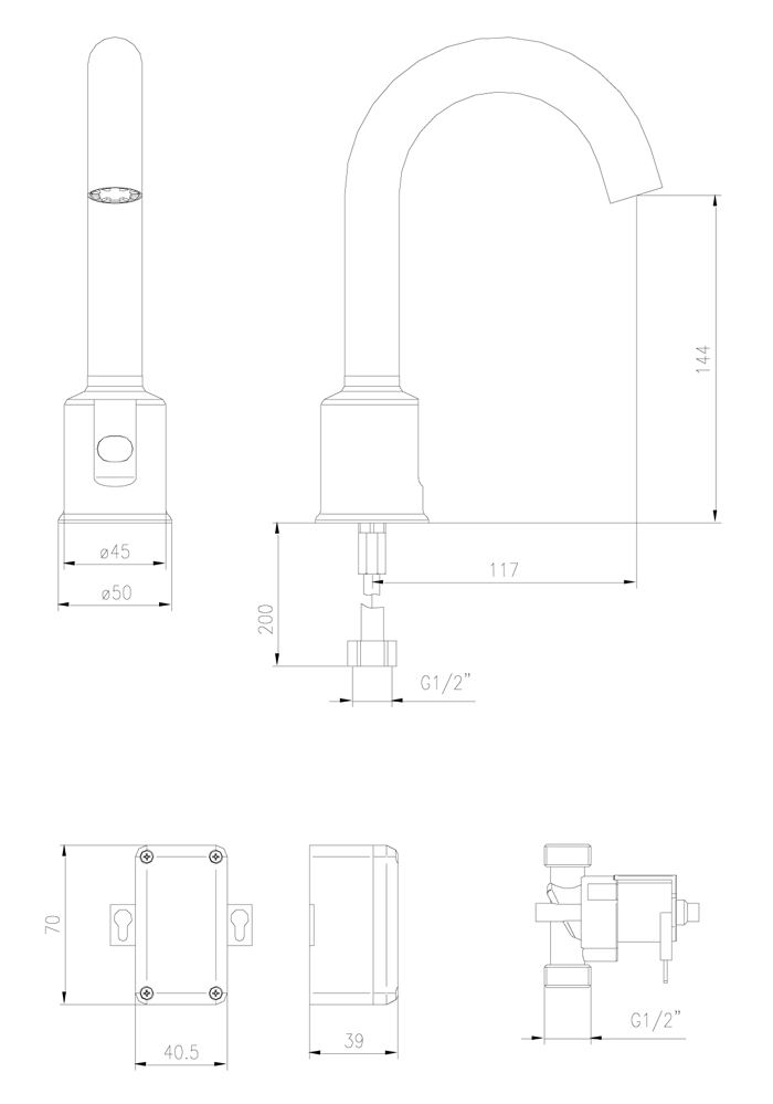 Rubinetto lavabo elettronico serie LINEA ONE