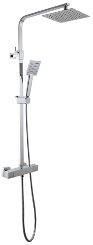 Complete brass shower column with thermostatic shower mixer RUBINO ONE series